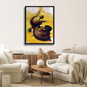 Ghayn (غ) – Hand-Painted Arabic Calligraphy Canvas 20x30 inches