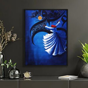 Whirling Dervish – Sufi Spiritual Hand-Painted Canvas Art 24x30 inches