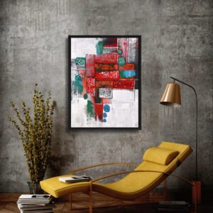 Abstract Islamic Calligraphy Composition – Hand-Painted Modern Canvas Wall Art 16x20